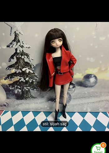 Kırmızı Ceketli Siyah Saçlı Bebek