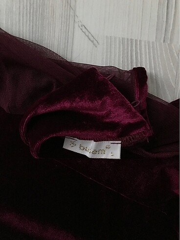 Zara Şarap kızılı kadife tüllü bluz