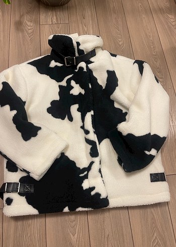 m Beden beyaz Renk Sokak Stili Zebra Desenli Beyaz Kadın Ceket
