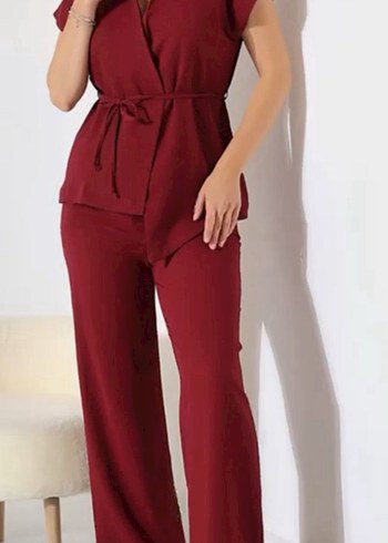 Siyah Kemerli Mini Keten Kadın Pantolon - Görsel 3