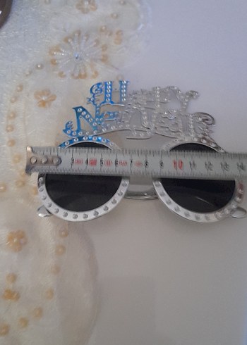 Payetli Retro Gri Kadın Doğum Günü /Parti gözlüğü - Görsel 4