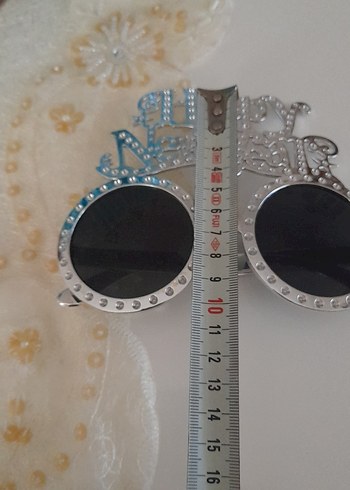 Payetli Retro Gri Kadın Doğum Günü /Parti gözlüğü - Görsel 6