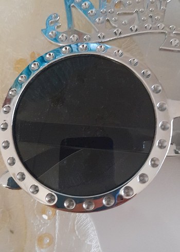 Payetli Retro Gri Kadın Doğum Günü /Parti gözlüğü - Görsel 3