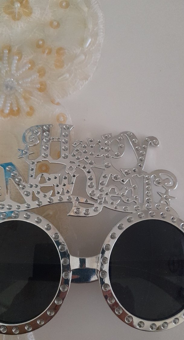 Payetli Retro Gri Kadın Doğum Günü /Parti gözlüğü - Görsel 2