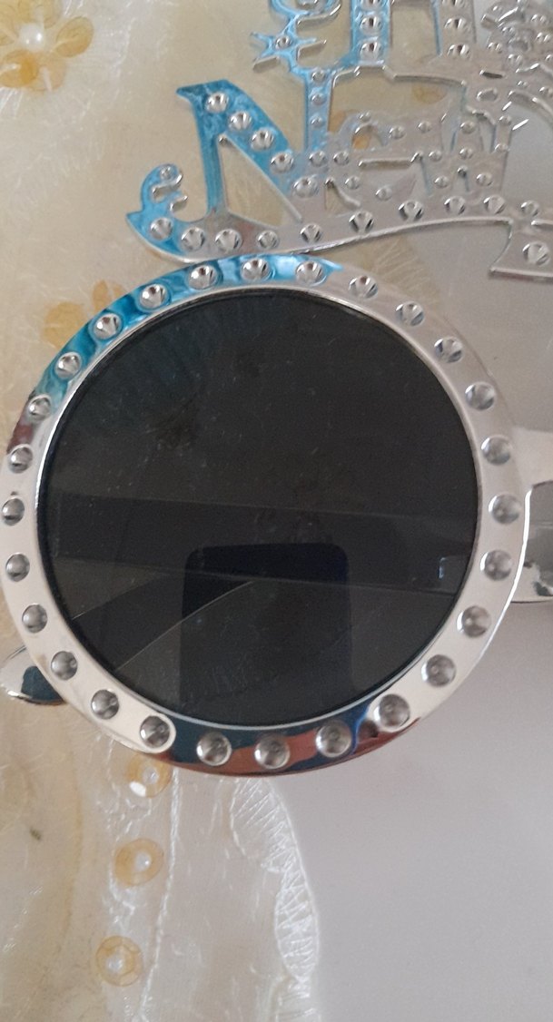 Payetli Retro Gri Kadın Doğum Günü /Parti gözlüğü - Görsel 3