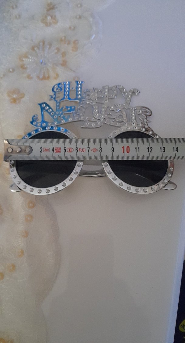 Payetli Retro Gri Kadın Doğum Günü /Parti gözlüğü - Görsel 5