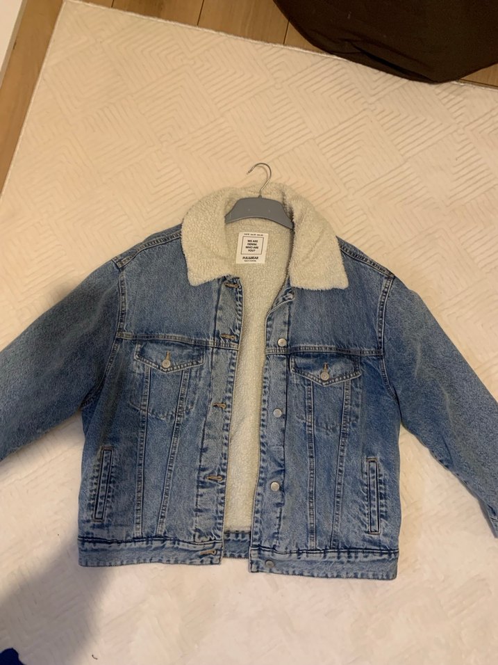 Düğmeli Kadın Kot Ceket Rahat Kesim - Görsel 3