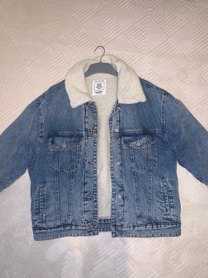 Düğmeli Kadın Kot Ceket Rahat Kesim - Görsel 2