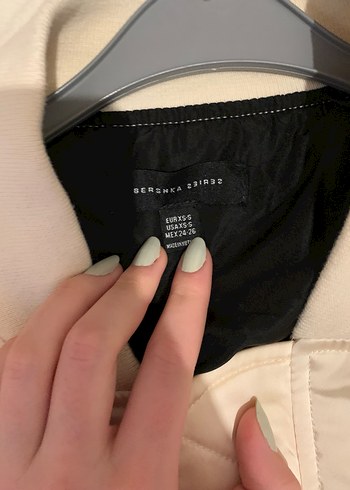 Düğmeli Beyaz Kadın Street Wear Ceket - Görsel 2