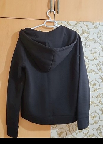 Kadın Fermuarlı Gri Sweatshirt Hırka Ceket - Görsel 2