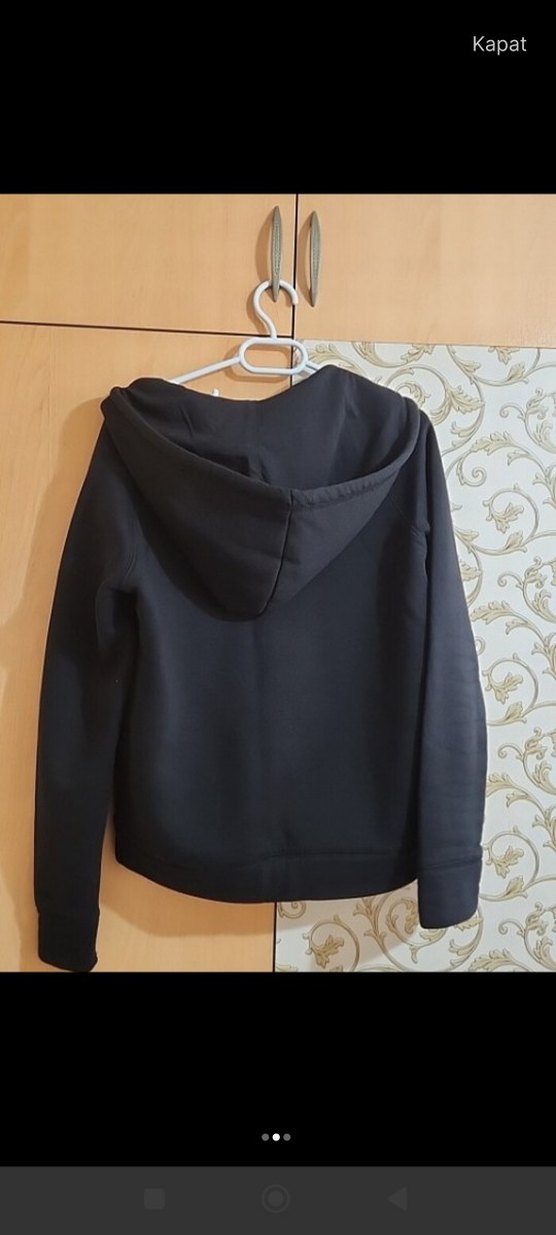 Kadın Fermuarlı Gri Sweatshirt Hırka Ceket - Görsel 2