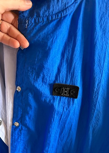 Mavi Düğmeli yağmurluk - Görsel 8