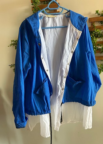 Mavi Düğmeli yağmurluk - Görsel 10