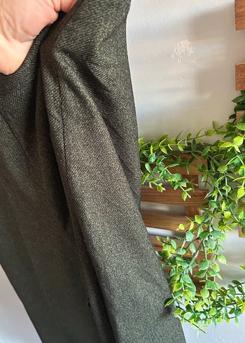 yeşil Kadın Yün Kumaş Pantolon - Görsel 6