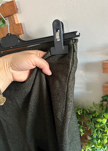 yeşil Kadın Yün Kumaş Pantolon - Görsel 8