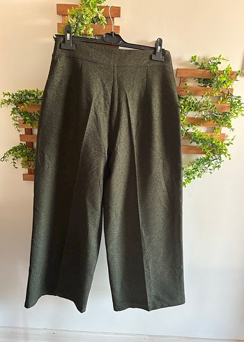 yeşil Kadın Yün Kumaş Pantolon - Görsel 2