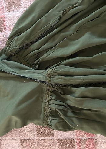 Nakış Detaylı Haki elbise - Görsel 11