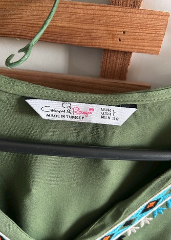 Nakış Detaylı Haki elbise - Görsel 5