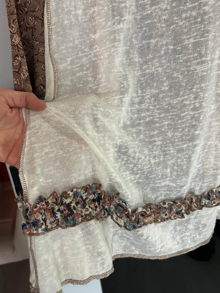 Uzun Bej Bohem Triko Hırka - Görsel 3