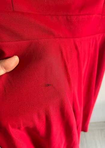 Kırmızı Midi  elbise - Görsel 12