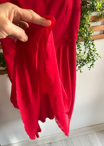 Kırmızı Midi  elbise - Görsel 5