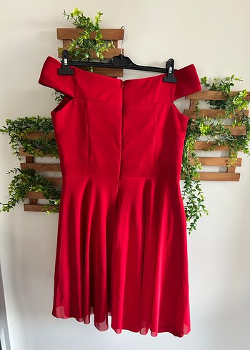 Kırmızı Midi  elbise - Görsel 4