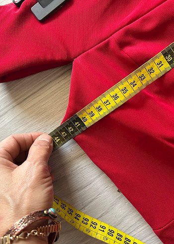 Kırmızı Midi  elbise - Görsel 8