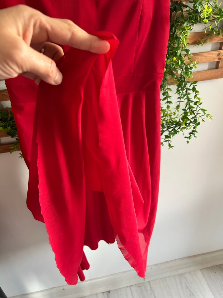 Kırmızı Midi  elbise - Görsel 5