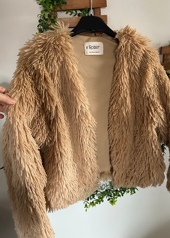 Kahverengi Bohem Kadın Suni Kürk Ceket - Görsel 4