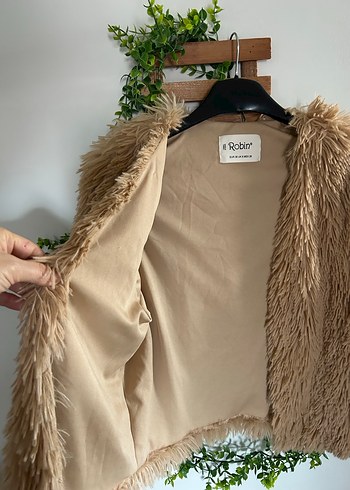 Kahverengi Bohem Kadın Suni Kürk Ceket - Görsel 3