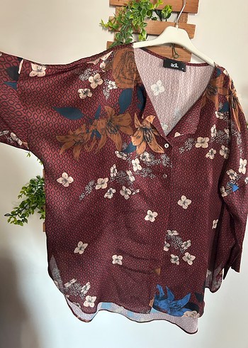 Bohem Uzun Kollu V Yakalı Bordo Gömlek - Görsel 3