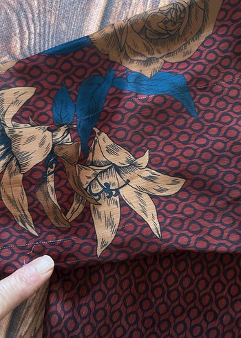 Bohem Uzun Kollu V Yakalı Bordo Gömlek - Görsel 11