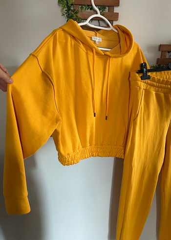 Sarı Kadın Rahat Kesim Eşofman Takımı - Görsel 4
