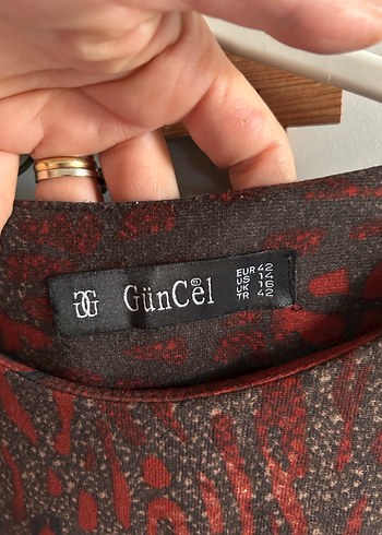 kiremit rengi Desenli Bohem Midi Elbise - Görsel 7