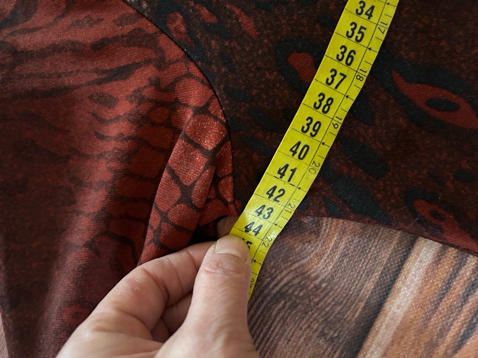 kiremit rengi Desenli Bohem Midi Elbise - Görsel 3