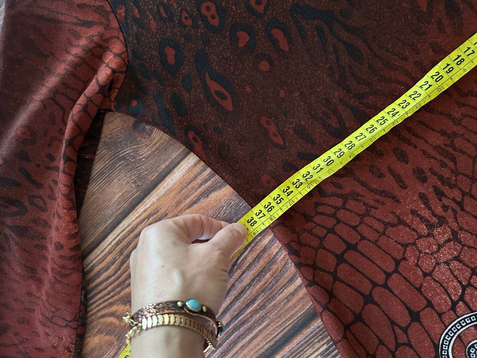 kiremit rengi Desenli Bohem Midi Elbise - Görsel 4