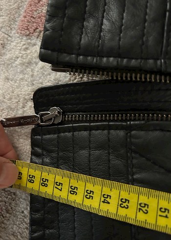 Kemer Detaylı Siyah Deri Biker Ceket - Görsel 5