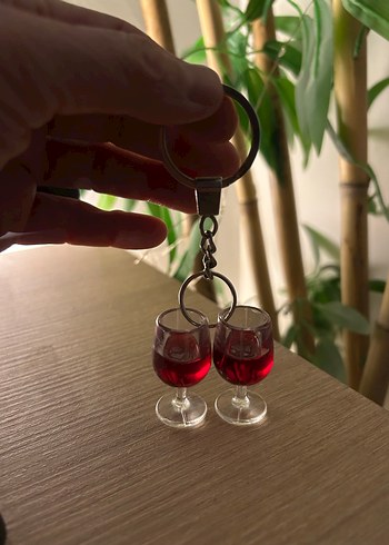 Bordo Zincir Detaylı Kadın Anahtarlık - Görsel 4