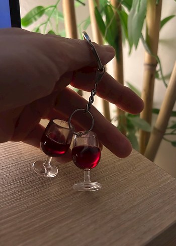 Bordo Zincir Detaylı Kadın Anahtarlık - Görsel 3