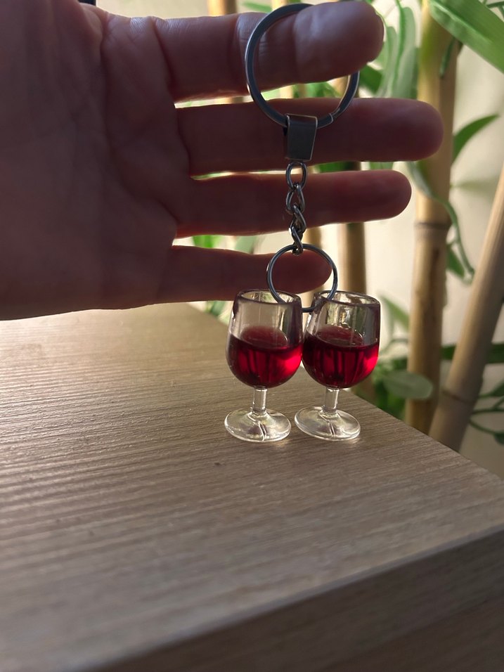 Bordo Zincir Detaylı Kadın Anahtarlık - Görsel 2