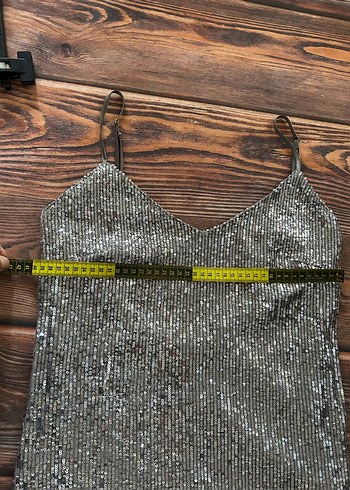 Gri Payetli Uzun Abiye Elbise - Görsel 6