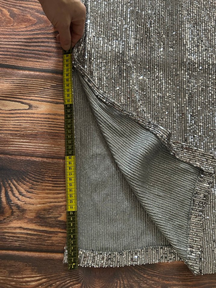 Gri Payetli Uzun Abiye Elbise - Görsel 5