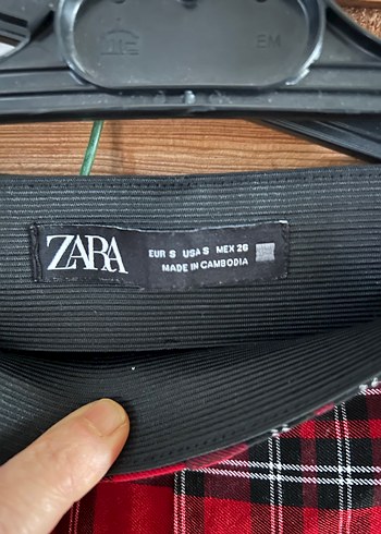 Kırmızı Ekose Fermuarlı Kadın Pantolon - Görsel 2