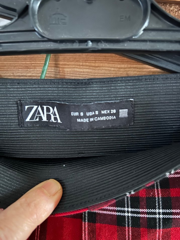 Kırmızı Ekose Fermuarlı Kadın Pantolon - Görsel 2