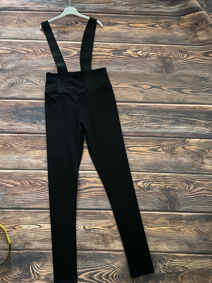 Siyah Kadın Uzun Askılı Tayt - Görsel 2