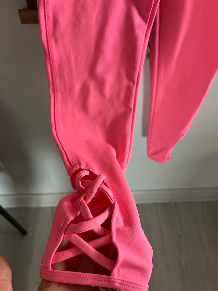 Pembe Rahat Kesim Kadın Spor tayt - Görsel 2