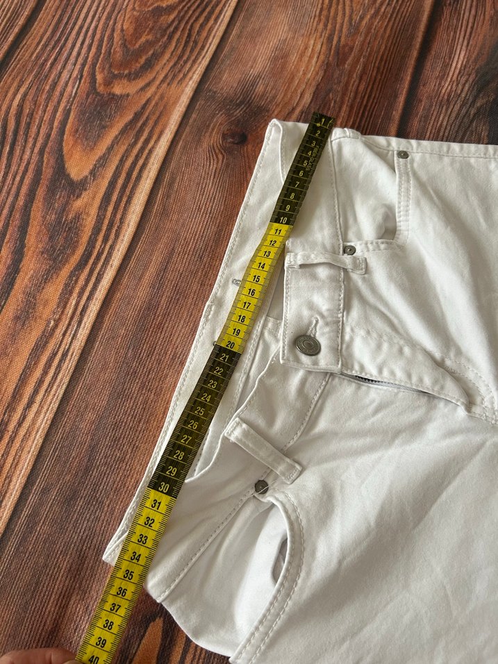 Beyaz Kadın Skinny Denim Pantolon - Görsel 3