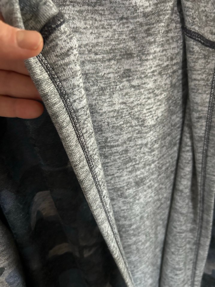 Gri Kamuflaj Desenli Uzun Kadın hırka - Görsel 2