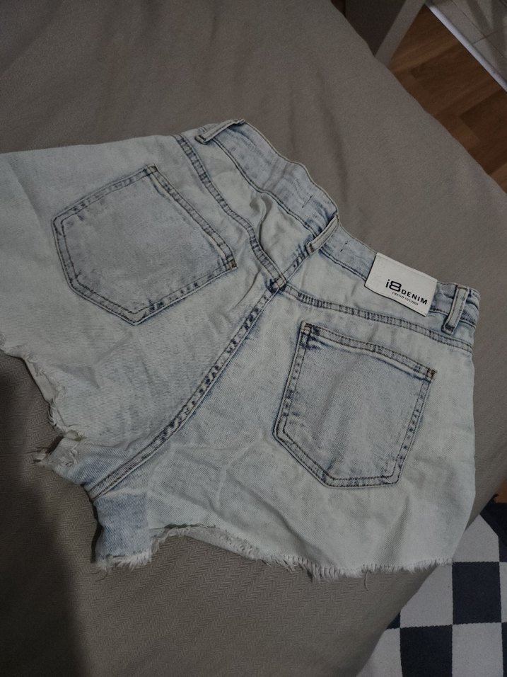 Kadın Mavi Mini Denim Şort - Görsel 2