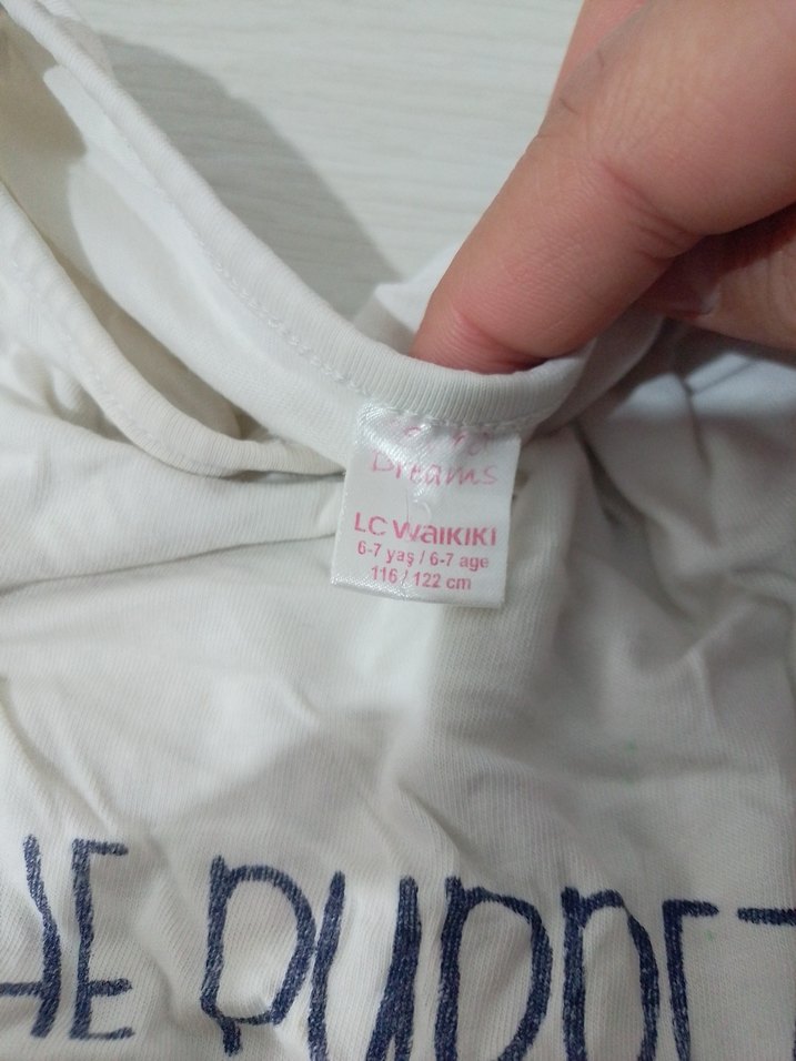 Kız Çocuk Uzun Kollu Baskılı Pamuk Tişört - Görsel 2